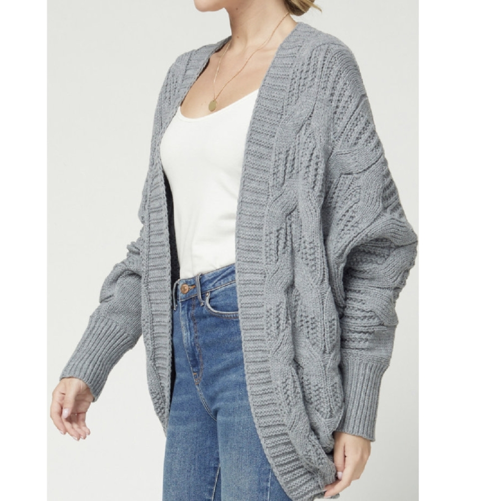 ENTRO Long Sleeve Cable Knit Cardigan ~ NWT